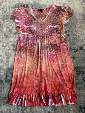 Vintage Style & Co Paisley Print Short Sleeve Dress